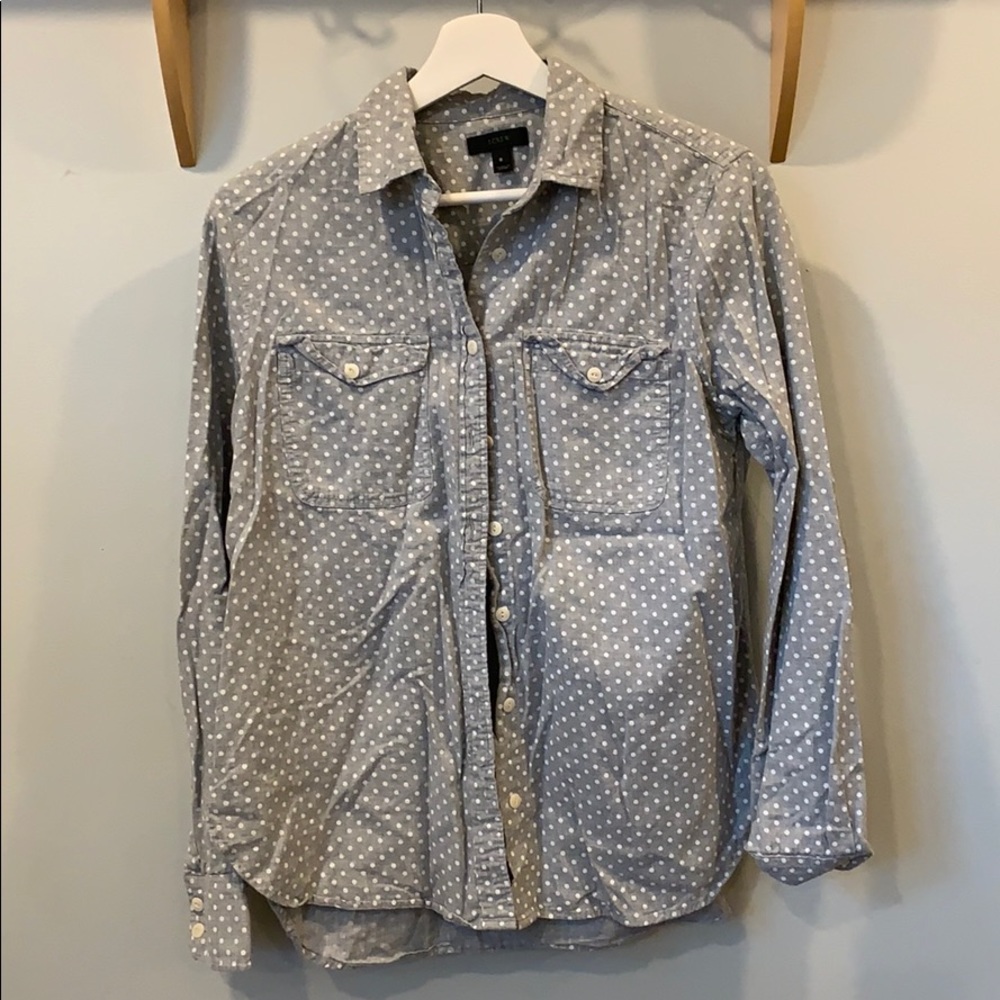 Jcrew polka dot button up